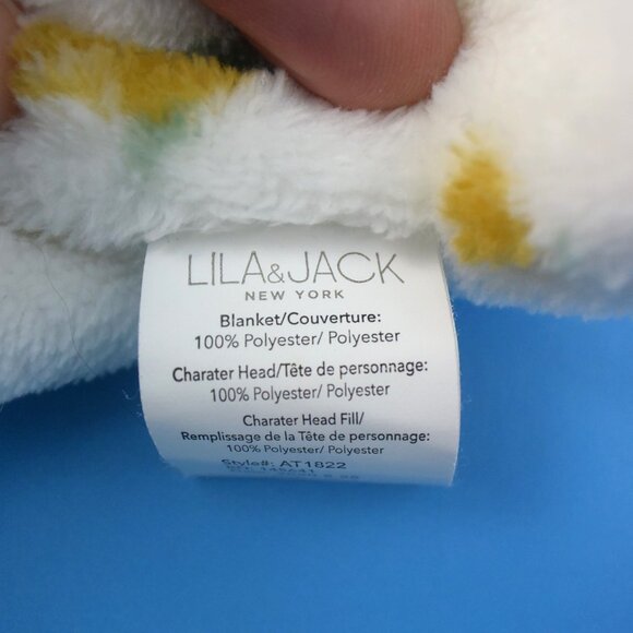 Lila and Jack Baby Lovey 15" Security Blanket Grey Elephant Gold Flowers NWOT - Picture 3 of 8